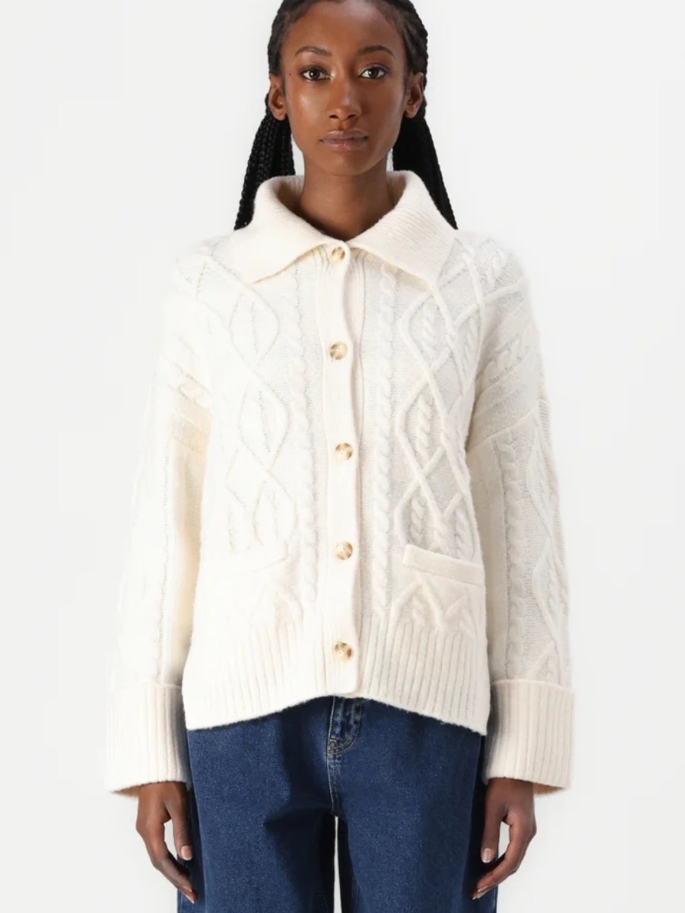 Abercrombie Cream Button Down Cardigan
